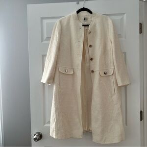 Anne Klein Ivory Buttoned tweed Jacket
